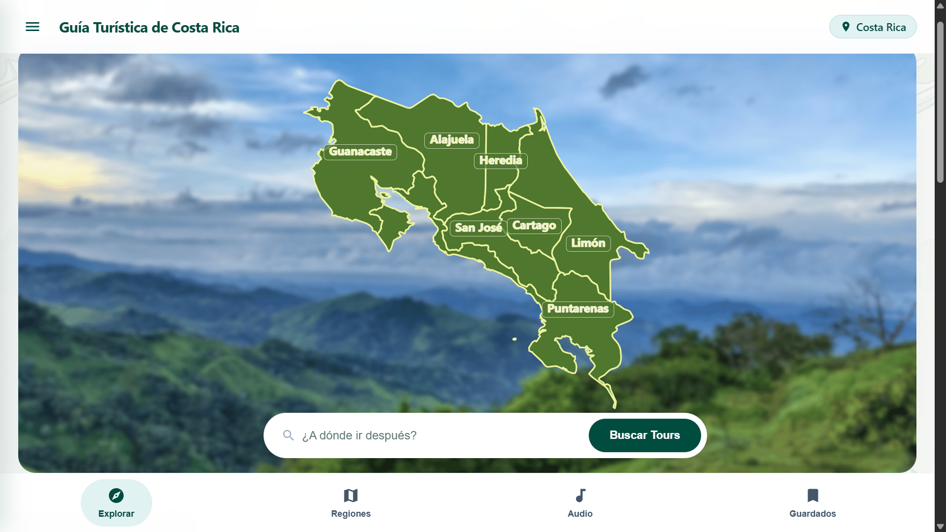 Vista previa de Guía Turística Multimedia de Costa Rica