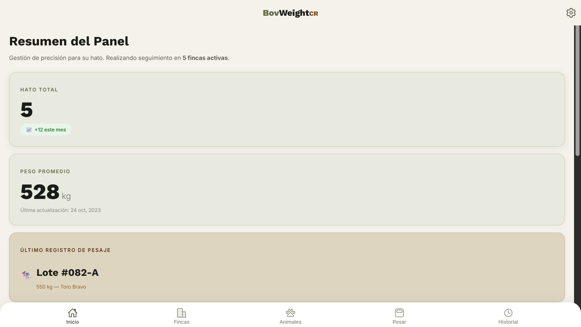 Vista previa de BovWeight CR